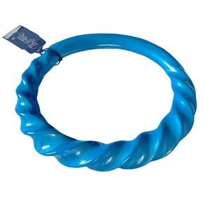 NWT Vintage Trifari Resin Blue Twisted Bangle